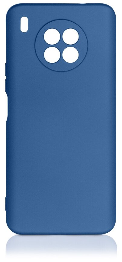Силиконовый чехол с микрофиброй для Huawei Nova 8i/ Honor 50 Lite DF hwOriginal-24 (blue) / DF / синий