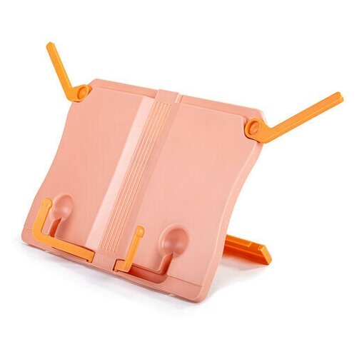 фото Подставка для книг юнландия, регулируемый наклон, прочный abc-пластик, розовая, 237906