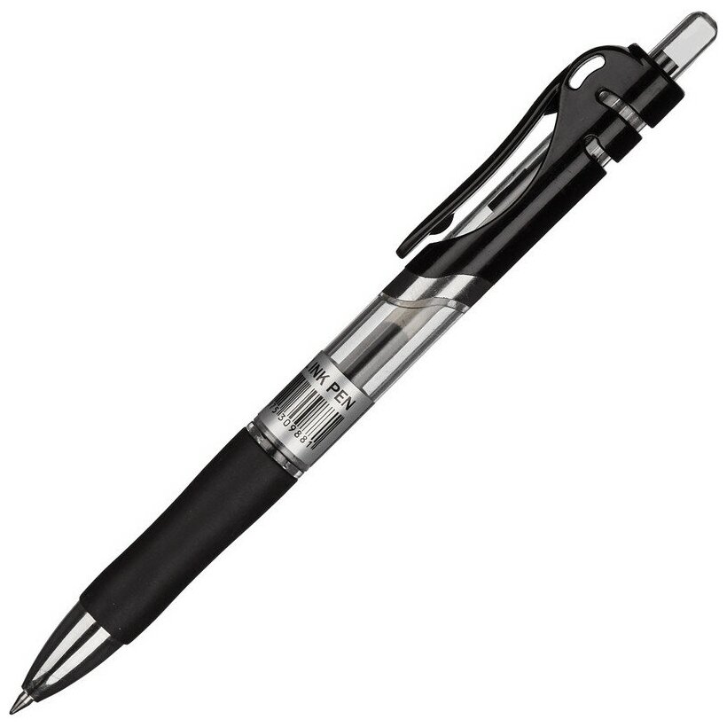 Ручка гелевая автоматическая Attache Hammer черный стерж, автомат, 0,5мм - 12 шт.