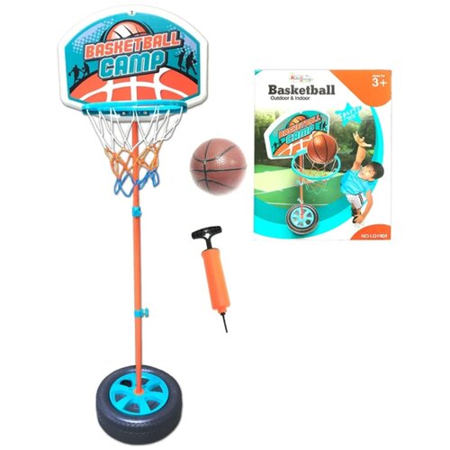 фото Корзина баскетбольная для начинающих стойка с кольцом регулируется по высоте мяч насос нет бренда