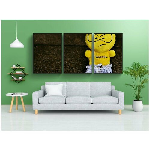 фото Набор модулных постеров для интерьера "смайлик, зло, кроссовки" 60x90 см. в тубусе, без рамки lotsprints