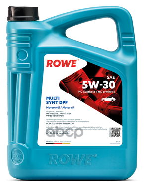 ROWE Масло Моторное 5w-30 Rowe 5л Нс-Синтетика Hightec Multi Synt Dpf C3