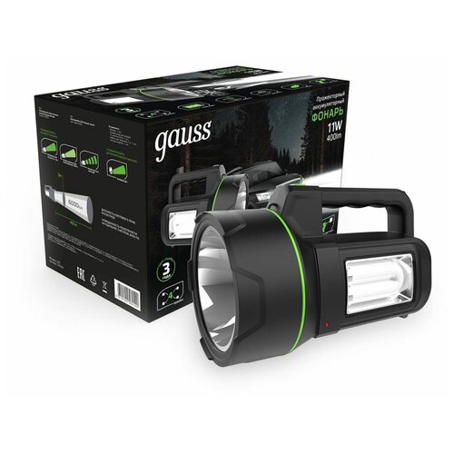 фонарь рабочий gauss модель gfl503 10w 400lm 3xaaa led 1 12 48 Прожекторный фонарь Gauss GFL602