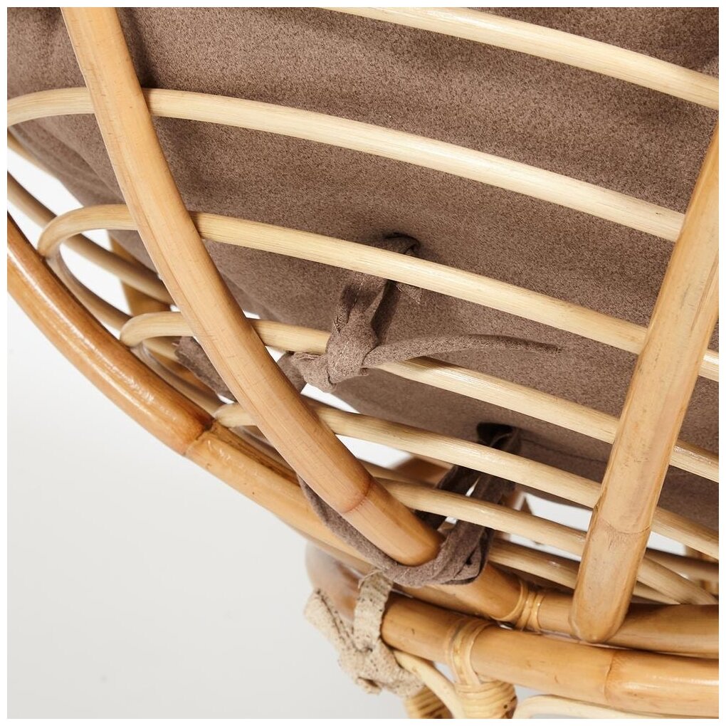 Кресло "PAPASAN ECO" P115-1/SP STD / c подушкой, ремешками / Natural (натуральный), экошерсть Коричневый, 1811-5 - фотография № 6