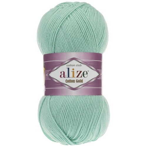 Пряжа Alize Cotton Gold (Ализе Коттон Голд) - 1 моток 15 водяная зелень 55% хлопок, 45% акрил 330м/100г