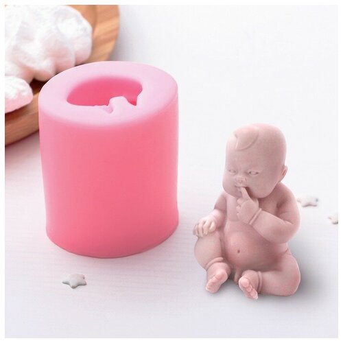 Молд Доляна «Младенец», 5,5×4,5×6 см, цвет розовый (1шт.)