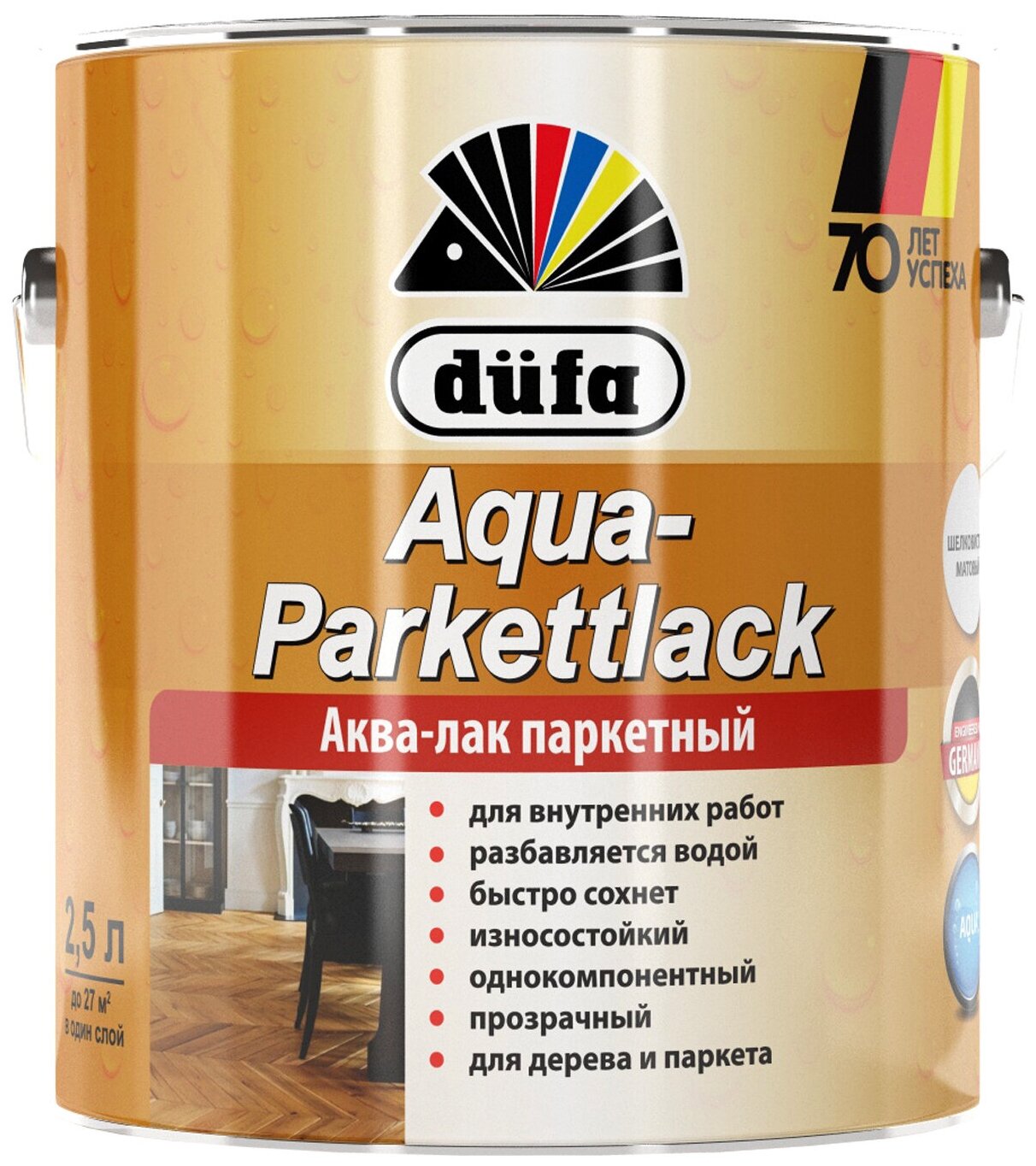 Dufa Лак AQUA-PARKETTLACK блестящий 25л