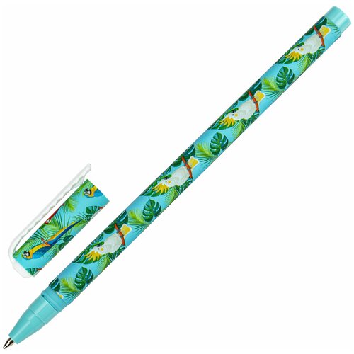 Ручка шариковая BRAUBERG SOFT TOUCH STICK PARROTS, синяя, мягкое покрытие, узел 0,7 мм, 36 шт. ручка шариковая brauberg soft touch stick twist синяя мягкое покрытие узел 0 7 мм 143702 36 шт