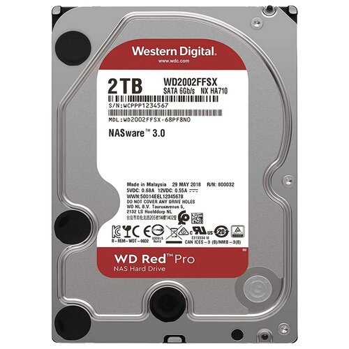 Жесткий диск Western Digital WD Red Pro 2 ТБ WD2002FFSX ssd диск western digital red m 2 2280 sa500 1 0 tb sata iii tlc 3d wds100t1r0b