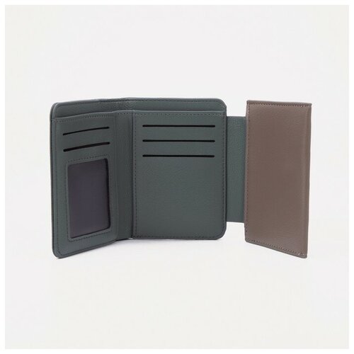 фото Кошелек на магните, цвет бежевый/зеленый noname