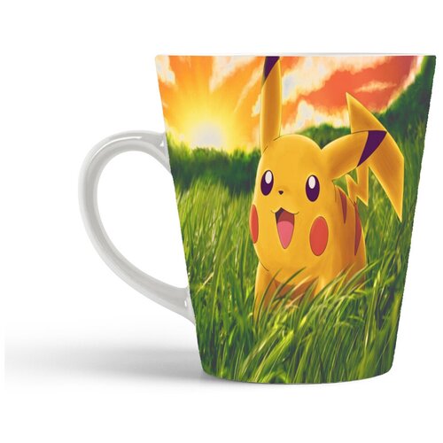 фото Кружка-латте coolpodarok аниме покемоны пикачу на траве