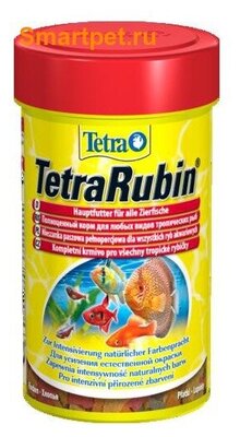 TetraRubin корм в хлопьях для улучшения окраса всех видов рыб 100 мл