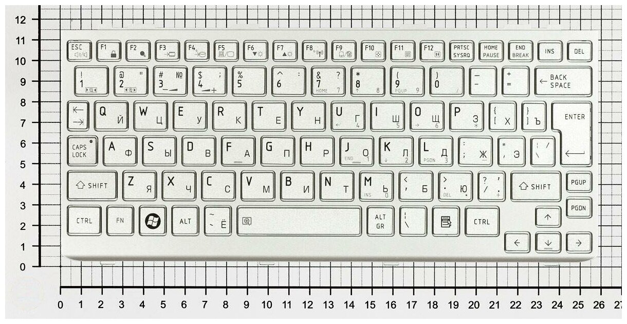 Клавиатура для ноутбука Toshiba Mini NB520 серебристая