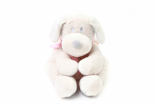 Мягкая игрушка Собака 45 см белый/розовый