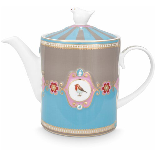 Чайник заварочный Pip Studio Love Birds Medallion Blue-Khaki, 1,3 л, 51.005.003