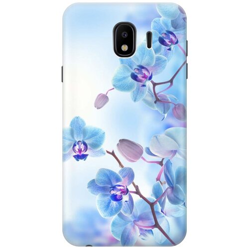 фото Gosso ультратонкий силиконовый чехол-накладка для samsung galaxy j4 (2018) с принтом "голубые орхидеи"