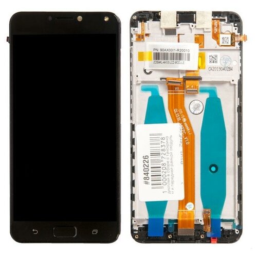 Дисплей в сборе с тачскрином и передней рамкой (модуль) для Asus ZenFone 4 Max (ZC554KL) (5.5), черный