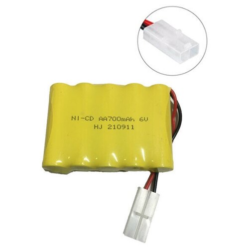 аккумулятор 9 6 v 1 5 ah ni cd для электроинструмента black Аккумулятор NI-CD 6V 700MAH форма FLATPACK разъем TAMIYA