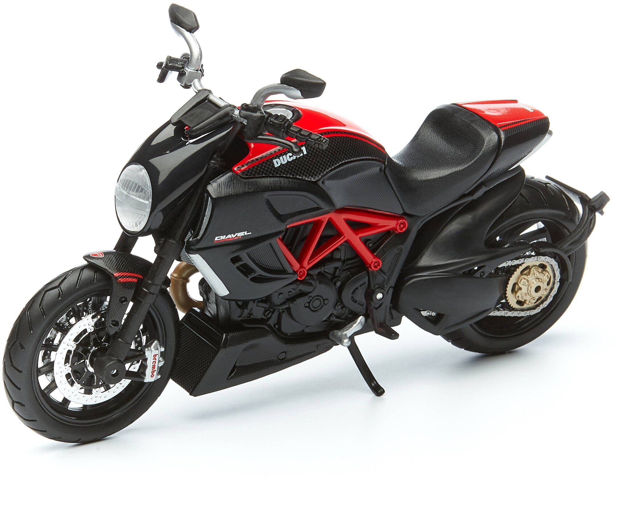 Мотоцикл Maisto Ducati Diavel Carbon 1:12, 17 см, черный/красный