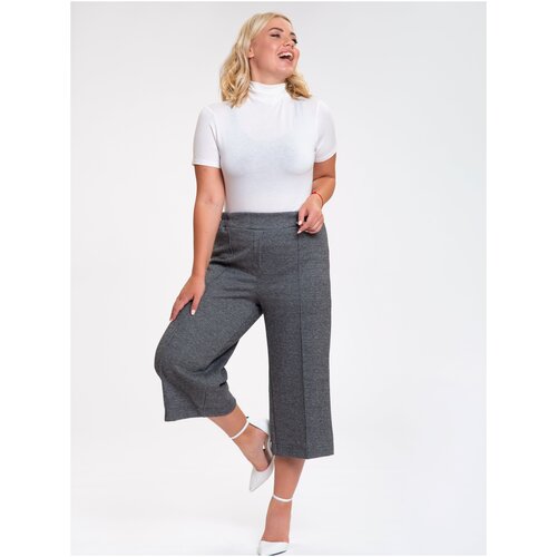 Брюки кюлоты  With street, свободный силуэт, классический стиль, утепленные, размер 48, серый