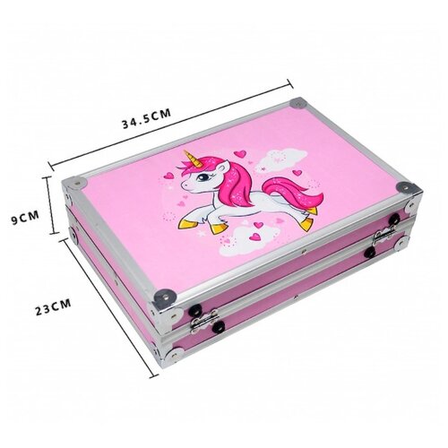 Пони Набор для рисования и творчества в чемоданчике 147 предметов/ розовый
