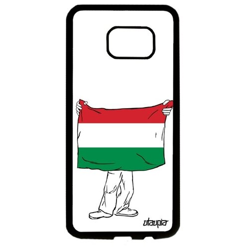фото Защитный чехол для смартфона // galaxy s7 edge // "флаг венгрии с руками" государственный страна, utaupia, белый