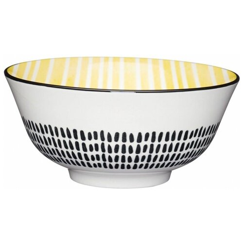 фото Миска kitchencraft moroccan style yellow stripe 15.7 см.