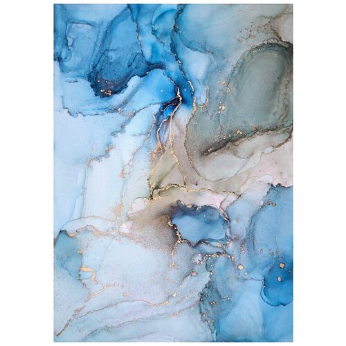 Фотообои Уютная стена Изящество летящих линий в цвете океана 190х270 см Виниловые Бесшовные (единым полотном)