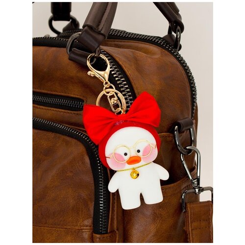 Брелок Lalafanfan Duck (красный бант / белая) (8 см)