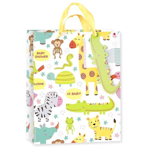 фото Пакет подарочный, веселые животные, 23*18*10 см, 1 шт. дон баллон