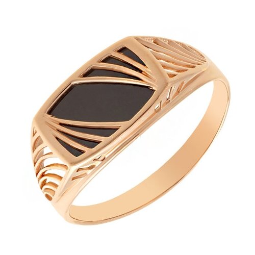 фото Кольцо из золота с ониксом яхонт ювелирный арт. 161886
