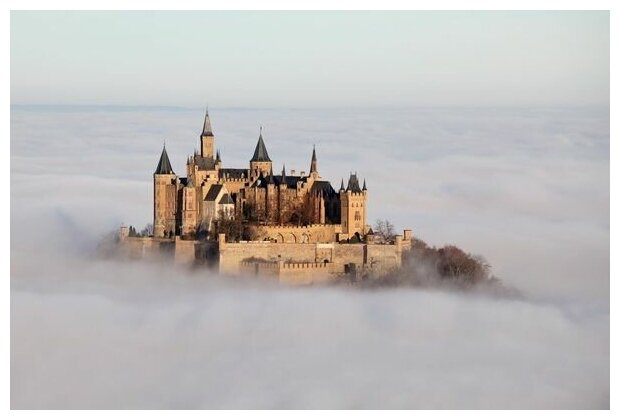 Постер на холсте Замок в тумане (Castle in the mist) 75см. x 50см.