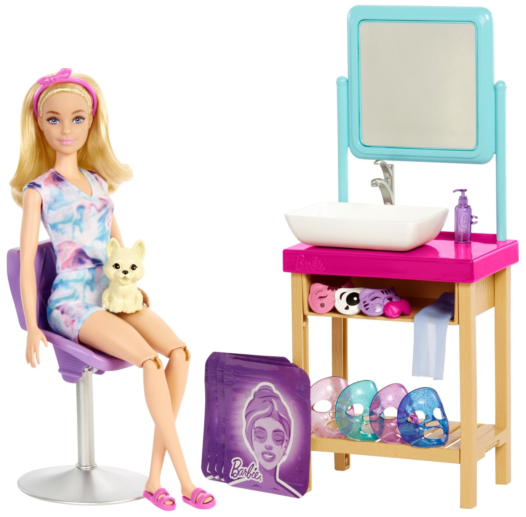 Игровой набор Barbie Спа-салон, HCM82 разноцветный