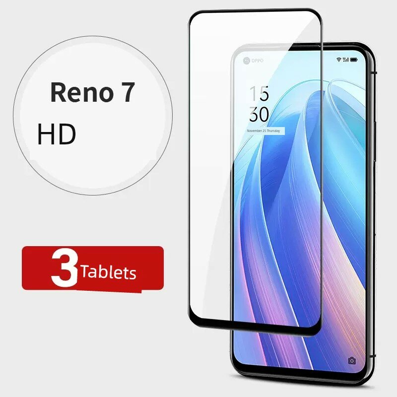 Защитное стекло для OPPO Reno с черной каймой и ультра-прозрачностью, 3 шт, диамантная защита от взрыва и отпечатков