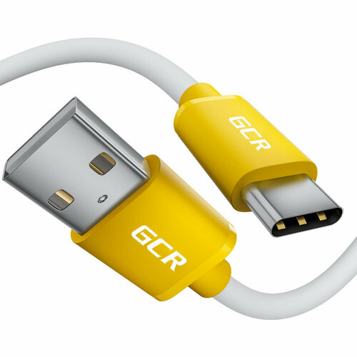 GCR Кабель USB Type C 1 метр для зарядки телефона Honor Xiaomi Huawei белый провод Type C для смартфона QC 3.0 быстрая зарядка