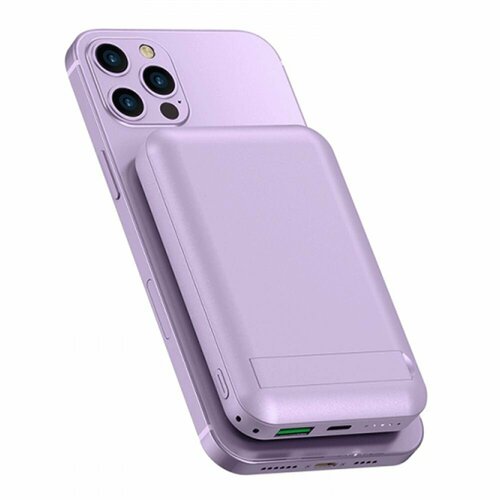 wuw magnetic wireless power bank 10000mah silver Внешний аккумулятор WiWU Snap Cube Magnetic Wireless Charger Power Bank 10000mAh Purple