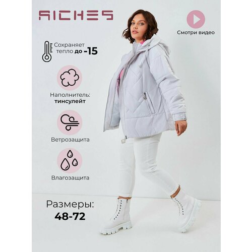 фото Пуховик riches, размер 58, белый