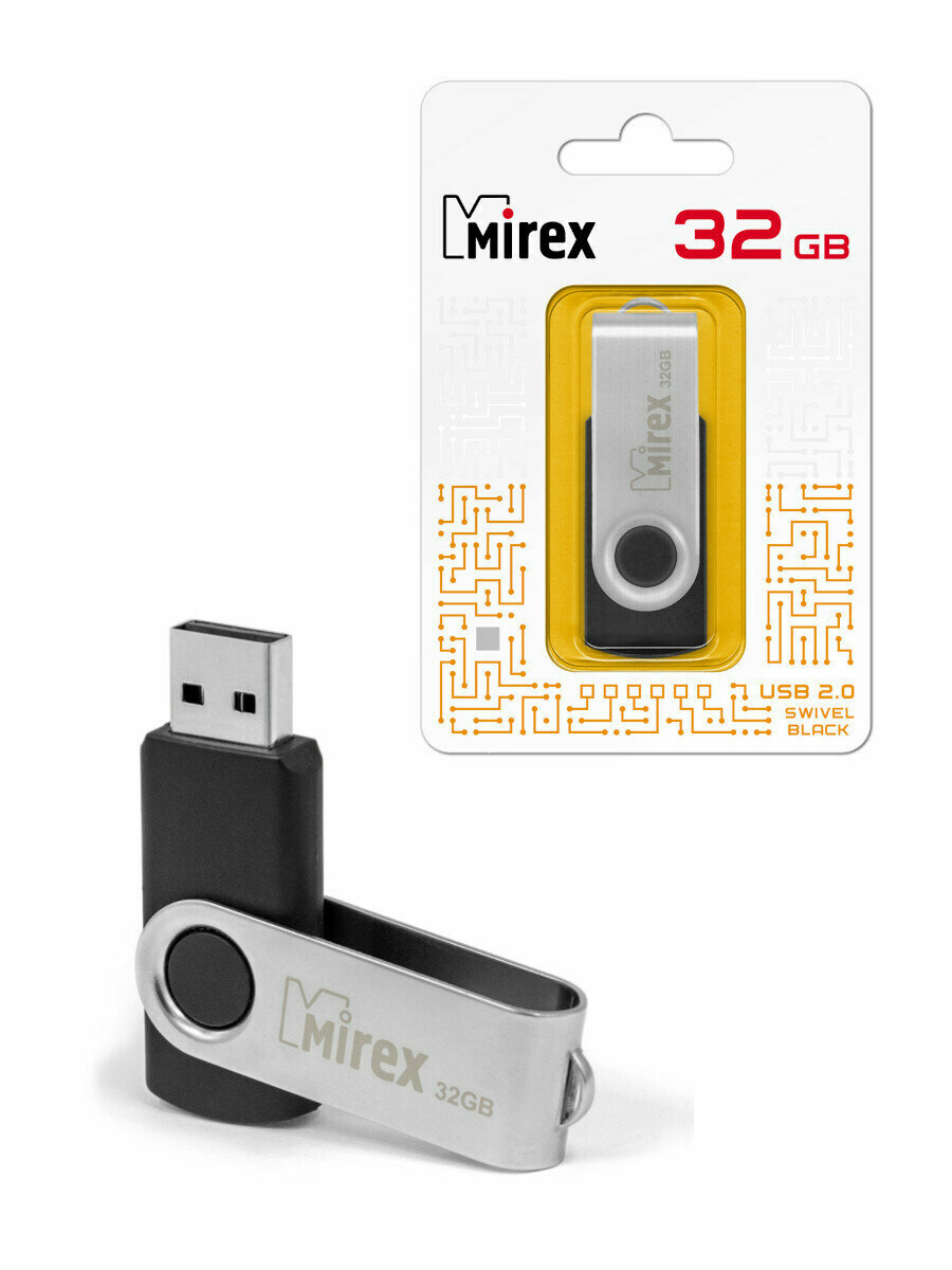 USB Флеш-накопитель MIREX SWIVEL BLACK 32GB