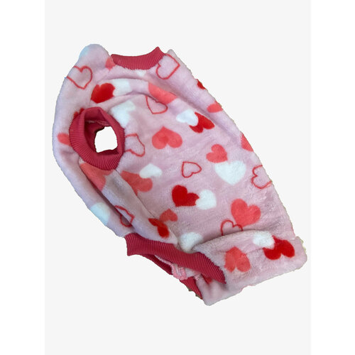 Stillo di Bari Байка розовая Сердечки для собак №2 (от холки до хвоста 36см)