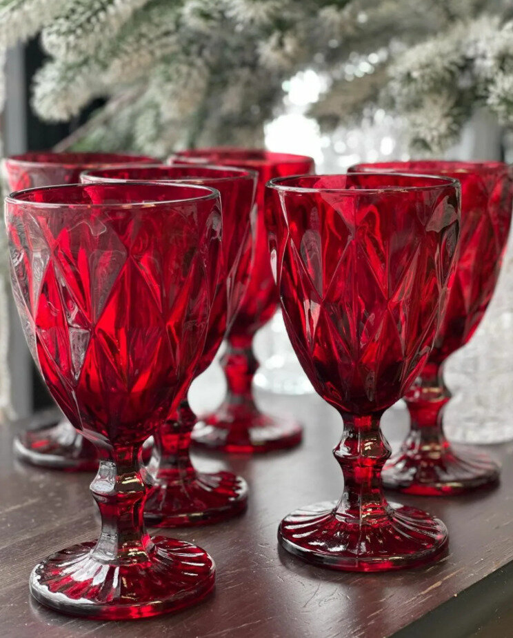 фото Набор бокалов Glass Ware из цветного стекла, 300мл