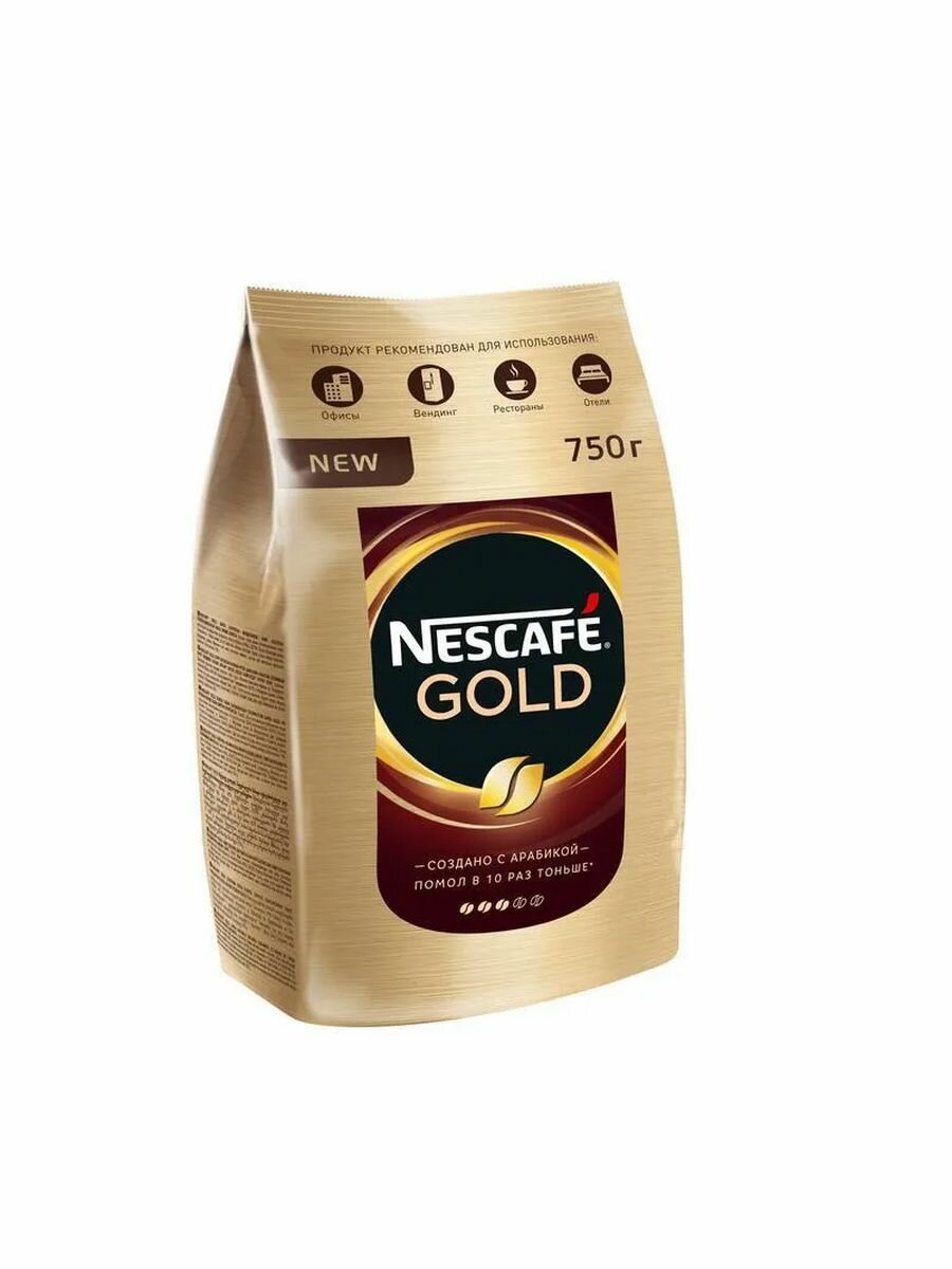 Кофе растворимый Nescafe Gold сублимированный с добавлением молотого, пакет, 750 г - 6 штук - фотография № 5