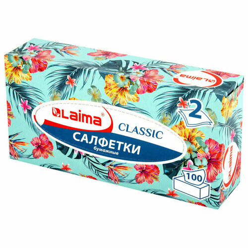 Салфетки косметические 100 шт в картонном боксе 2-слойные LAIMA Everyday 20х20 см 113588 113588 415₽