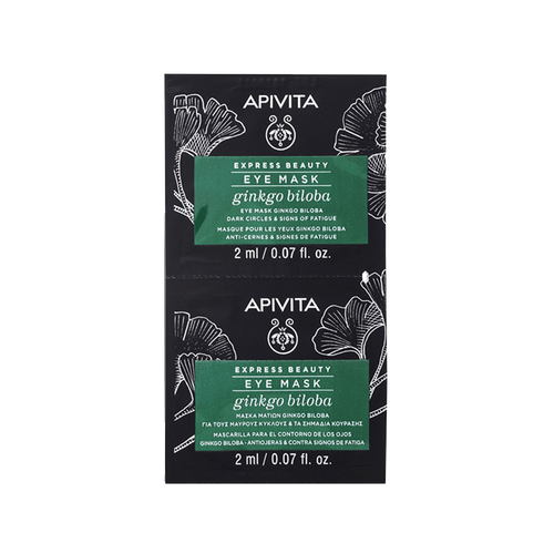 Apivita Express Beauty Маска для кожи вокруг глаз с Gingko Biloba саше 2 мл 2 шт маска для кожи вокруг глаз apivita express beauty ginkgo biloba 2х2 мл