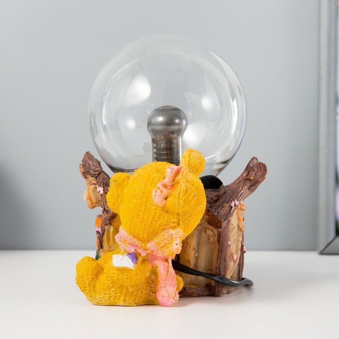 Плазменый шар "Мишка" цветной 14х12х17 см 9614889 - фотография № 5