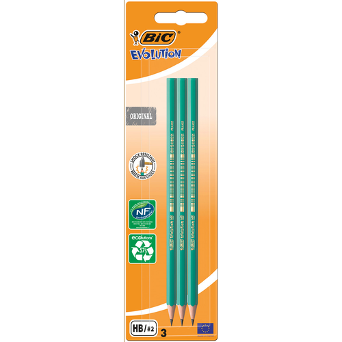 Карандаши чернографитные BIC Evolution HB, 3шт