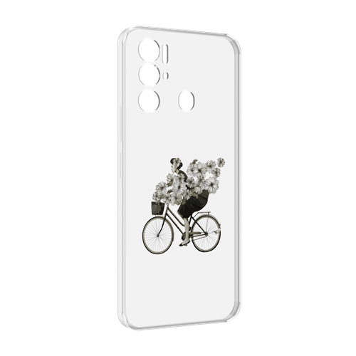 Чехол MyPads девушка на велосипеде с цветами для Tecno Pova Neo 4G задняя-панель-накладка-бампер чехол mypads девушка на троне для tecno pova neo 4g задняя панель накладка бампер