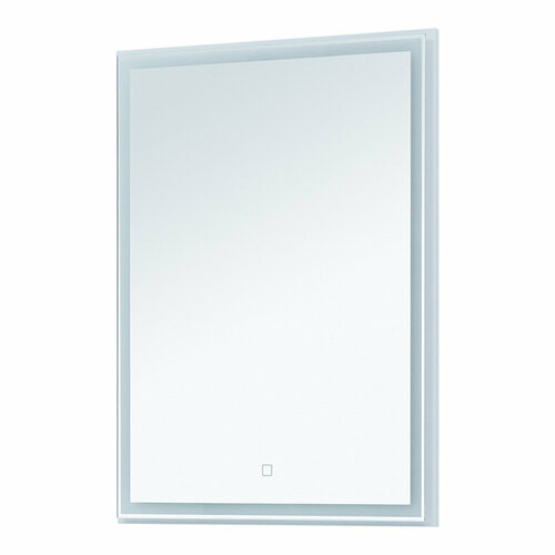 Зеркало с подсветкой 60х80 см в раме белой матовой Lavelly Cube