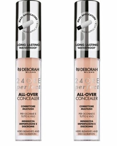 Корректор жидкий, Deborah Milano, 24 Ore Perfect All Over Concealer, тон 01 белоснежный, 5.5 г, 2 шт