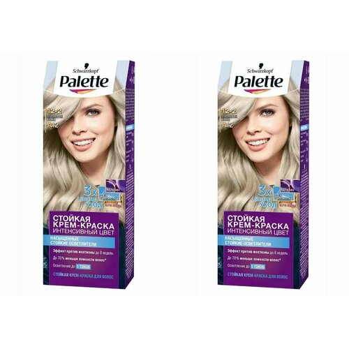 Palette Крем-краска стойкая для волос Intensive Color 12-2 Платиновый блонд, 110 мл, 2 уп