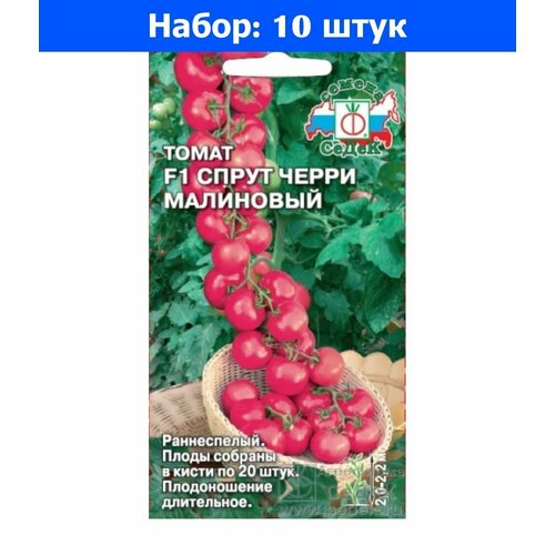 Томат Спрут Черри Малиновый F1 0,03г Индет Ранн (Седек) - 10 пачек семян